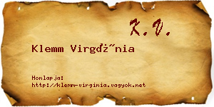 Klemm Virgínia névjegykártya
